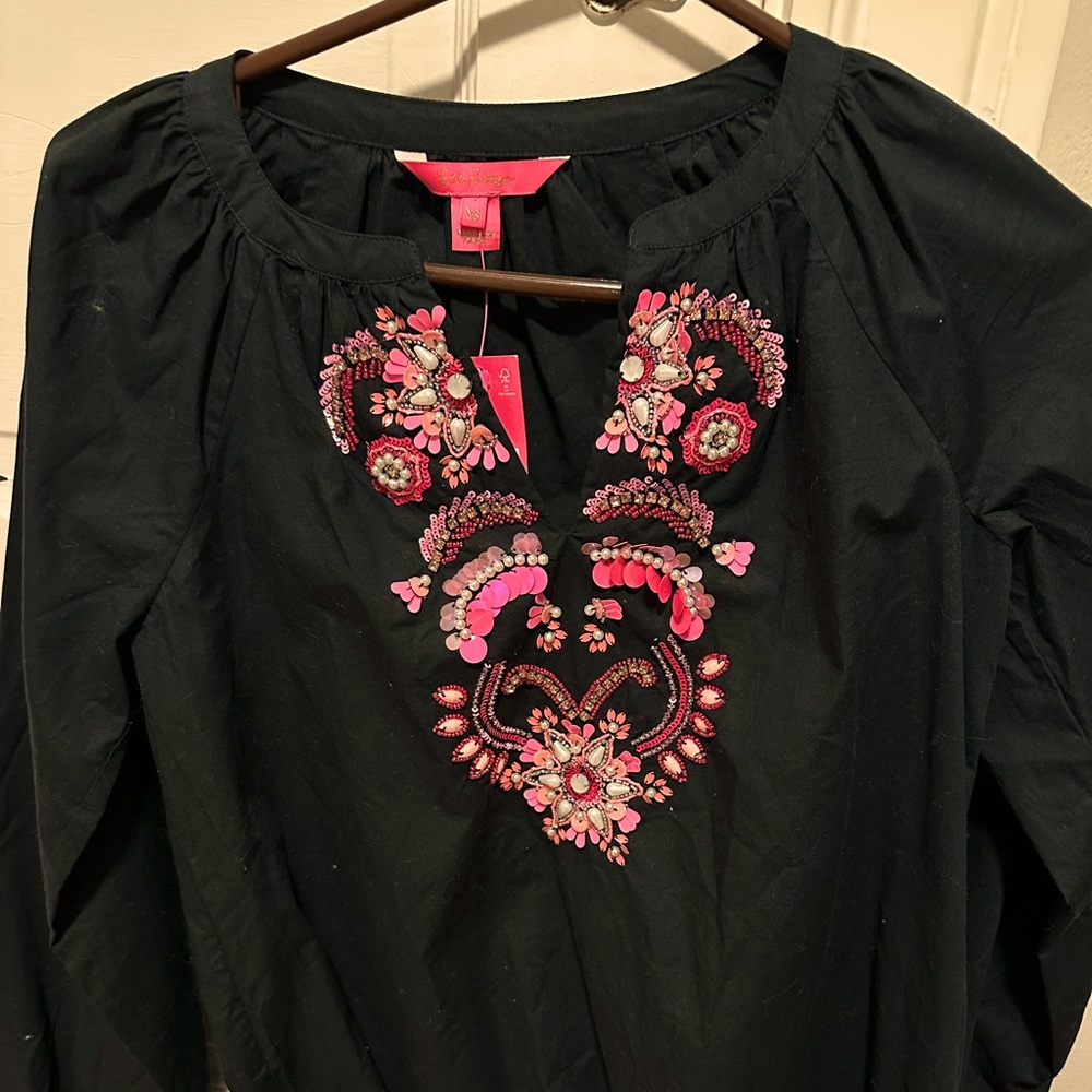 Lilly Pulitzer Iva Top in Black